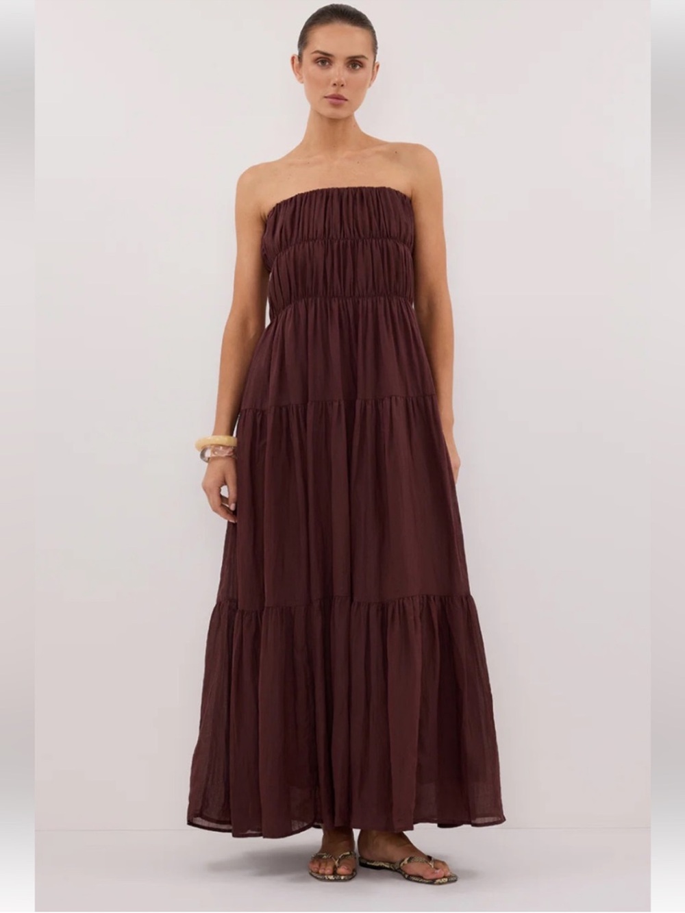 NWT • DISSH Artie Ramie dress in walnut AU 10/US 6